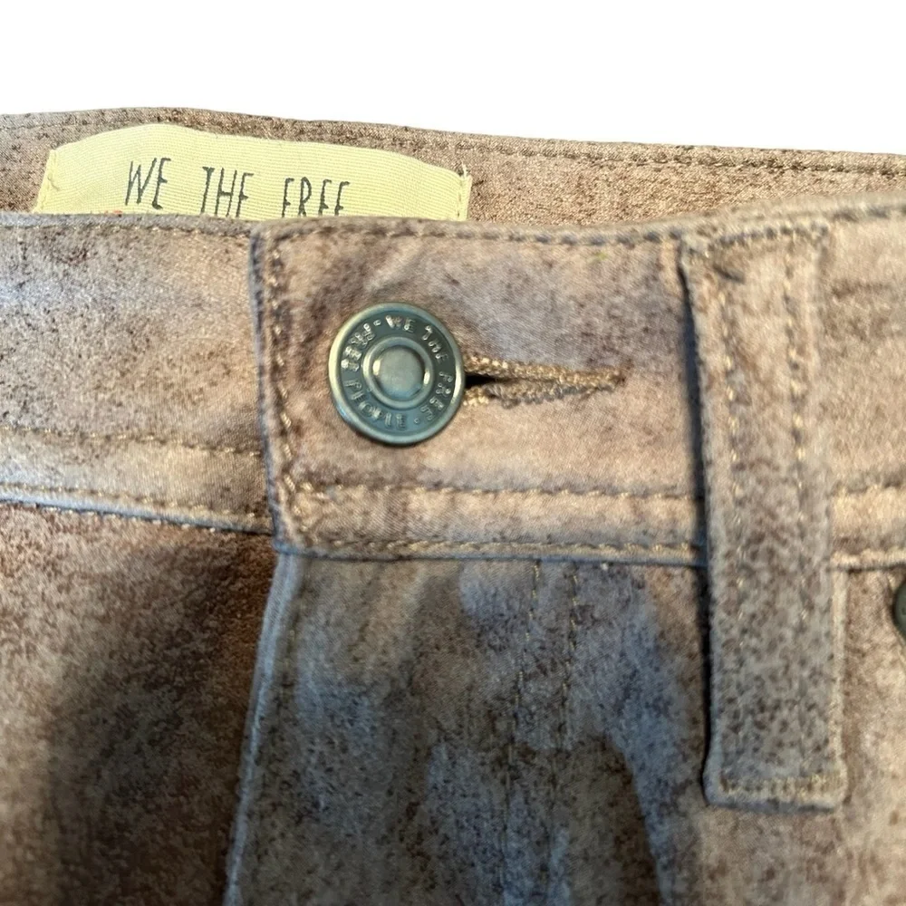 We The Free Free People Gray Tone Faux Suede Look Straight Leg Pant NWT Sz. 25